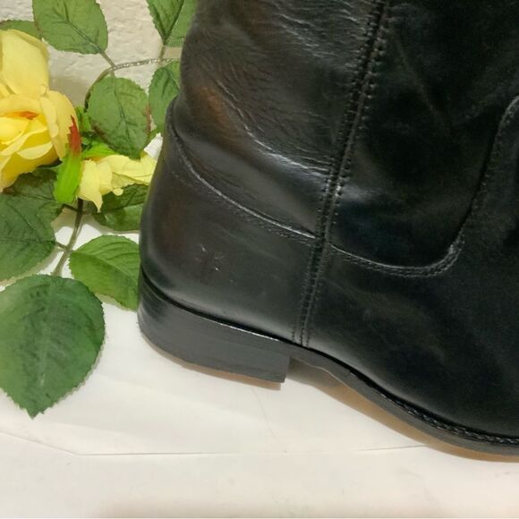Frye Melissa Button Tall Leather Riding Boots Equestrian Boot Womens 6 Black - Picture 9 of 16